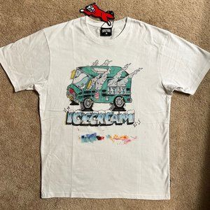 ICECREAM Men's Smokin' Truck Cotton Graphic Tee White size Large NEW